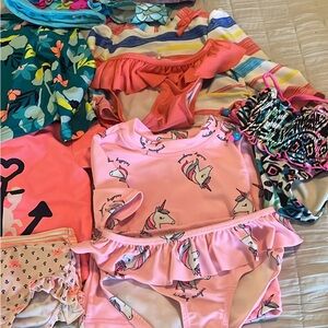 Toddler Girls lot of 5 swimsuits cute and colorful